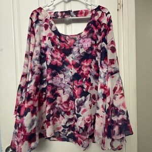 Jennifer Lopez Pink and Purple Flowy Blouse